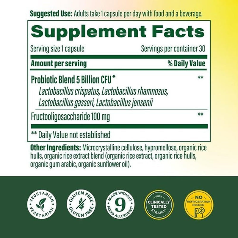MegaFood Womens Probiotic Prebiotic, Vaginal Probiotics, 30 Capsules | Supports Digestive Health, Regularity & Vaginal Microbiome, Prebiotics for Gut Health, 5 Billion CFU, Vegetarian, 30 Servings