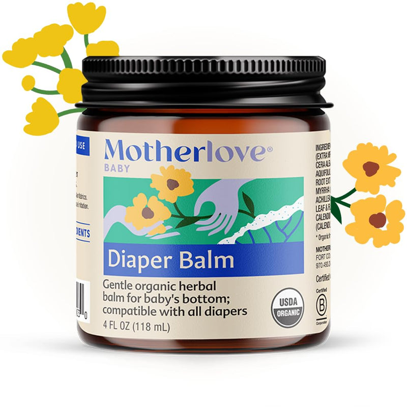 [Australia] - Motherlove Diaper Balm (4 oz) Organic Herbal Diaper Rash Cream‚ÄîCloth diaper Safe, Zinc Oxide- & Petroleum-Free 4 oz 