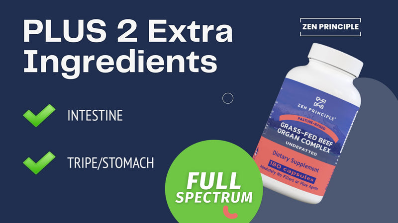 [Australia] - Zen Principle Grass Fed Beef Organs - Desiccated Liver, Heart, Kidney, Pancreas, Spleen, Intestine, Tripe/Stomach. Beef Organ Supplements 2-Pack 