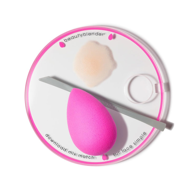 [Australia] - Beautyblender® | Surface Simple Portable Clear Beauty Blender Makeup Mixing Palette, Mix and Match Foundations and Creams, Includes Mixing Makeup Wand 