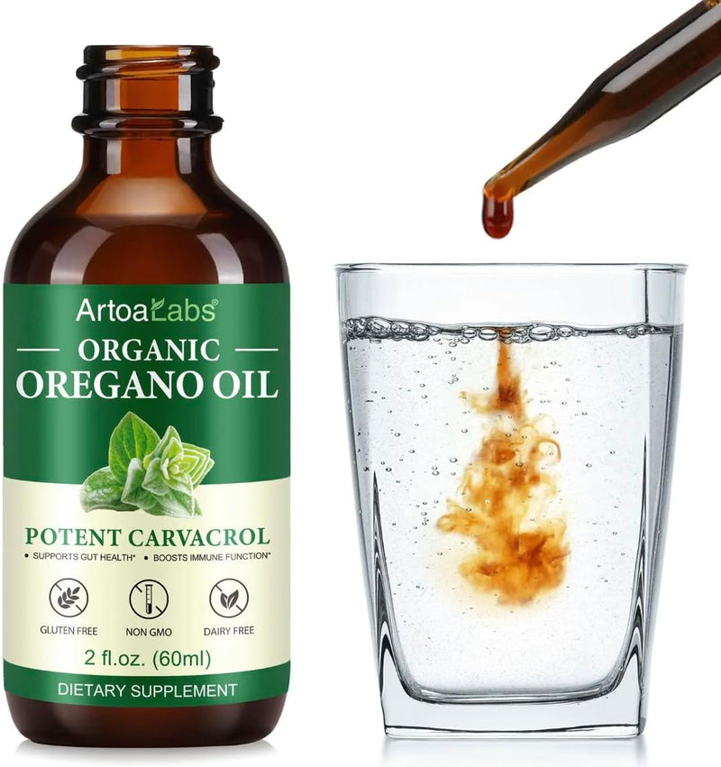 [Australia] - Oregano Oil Organic Liquid Drops - 6 Month Supply Oil of Oregano Drops Tincture Extract, Cleanse, Detox, Immune Support, Digestive Gut Health - Pure Vegan Non-GMO Herbal Organic Oregano Oil Drops 1 oz 