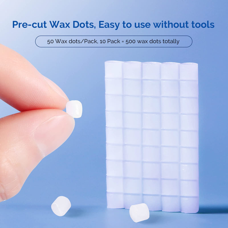 [Australia] - JMU Orthodontic Wax for Braces 10 Pack, Precut 500 Braces Wax Dots, Dental Wax Unscented 