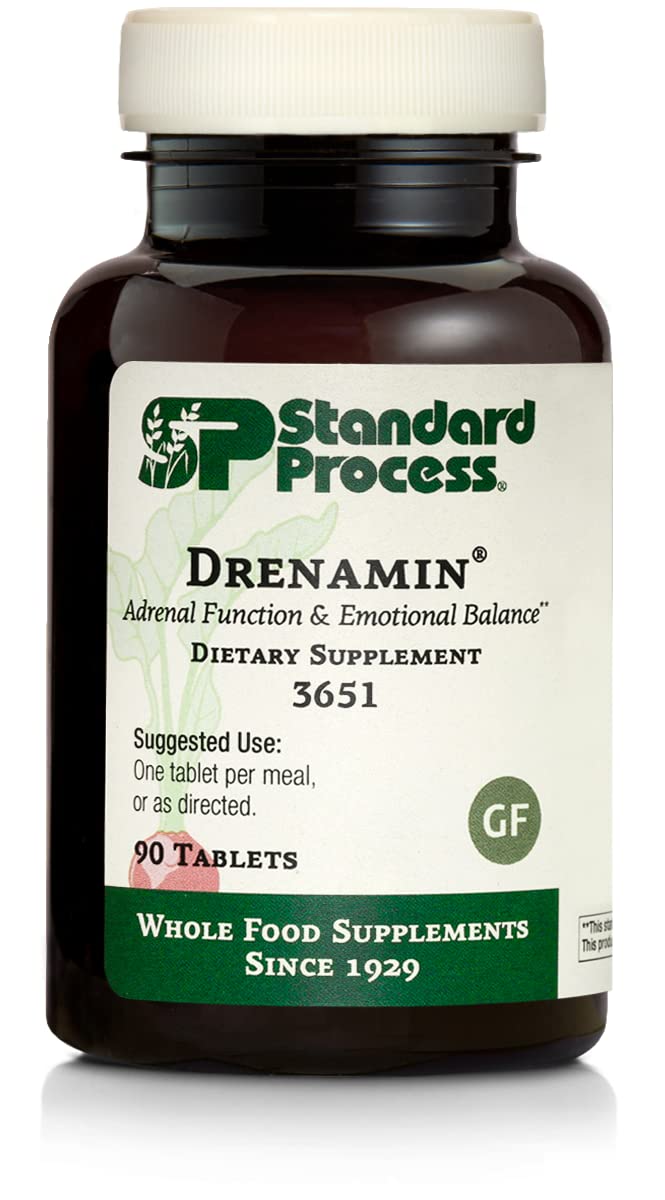 [Australia] - Standard Process Drenamin - Adrenal Function Supplement for Healthy Stress Response - Supports Healthy Energy Production & Metabolism - Gluten-Free, Non-Dairy & Non-Soy - 90 Tablets (90 Servings) 90 Count (Pack of 1) 