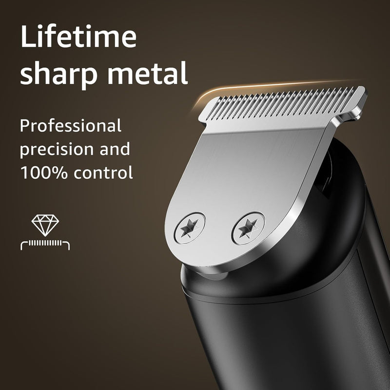 [Australia] - SHPAVVER Beard Trimmer for Men: Professional Barber Hair Clippers - 16-in-1 Cordless Grooming Kit - Waterproof Electric Razor with Turbo Speed & Precision Blades Dark Black 