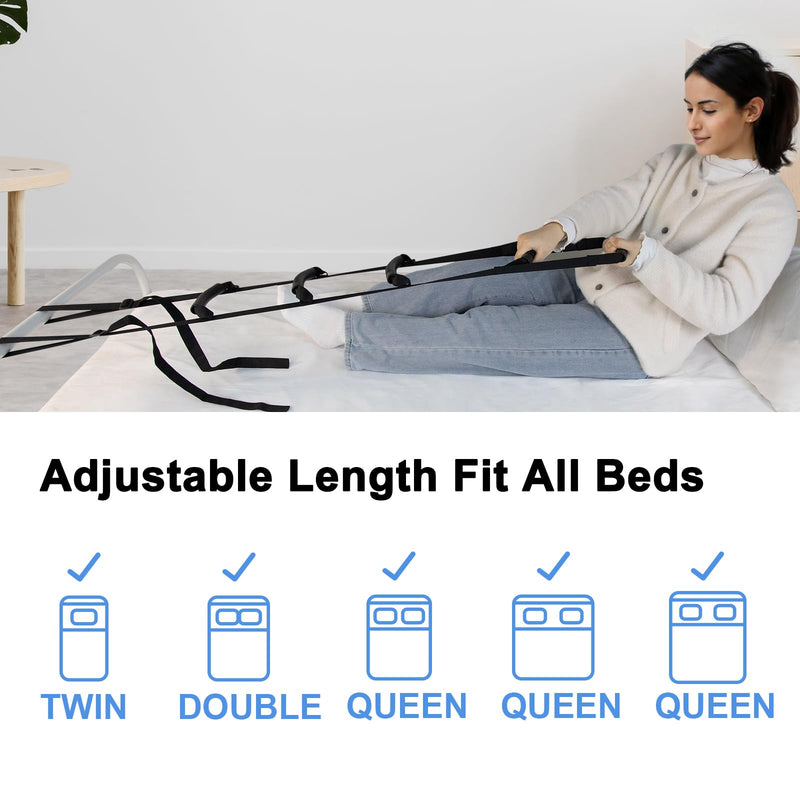 [Australia] - Bed Ladder Assist - Pull Up Sit Up Assist Device with Non-Slip 5 Handles & Adjustable Height, Rope Ladder Strap, Mobility Aid for Elderly, Senior, Injury Patient, Pregnant, Handicap, Safe Bed Transfer 5H 