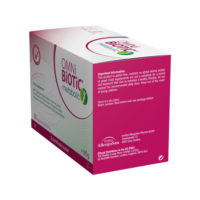 OMNi BiOTiC metabolic | Balance in The Intestine | Probiotic with Highly Active Intestinal Bacteria | 30 Sachets | Powder | Vegetarian | Gluten-Free | for Daily Use