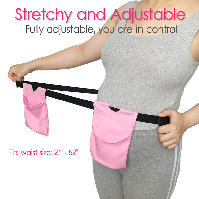 [Australia] - Breathable Drain Holder After Tummy Tuck Mastectomy Drainage Quick Dry Pouch Belt Supplies Mesh Nephrostomy Shower Bag for JP Drains Bulb Breast Post Surgery Pink Drain Pouch/Pink 