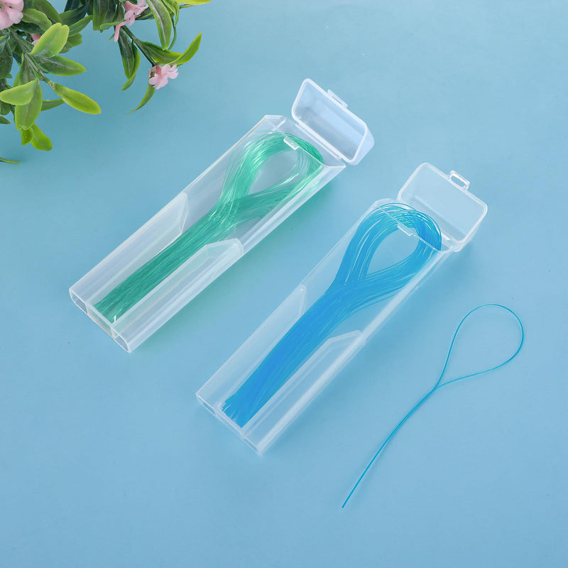 [Australia] - WLLHYF Pack of 100 Dental Floss Threaders, Biodegradable Threader Multifunctional Nylon Loop Design for Your Teeth Deep Clean Dental Floss for Braces, Bridges and Implants (Blue+Green) Blue+Green 