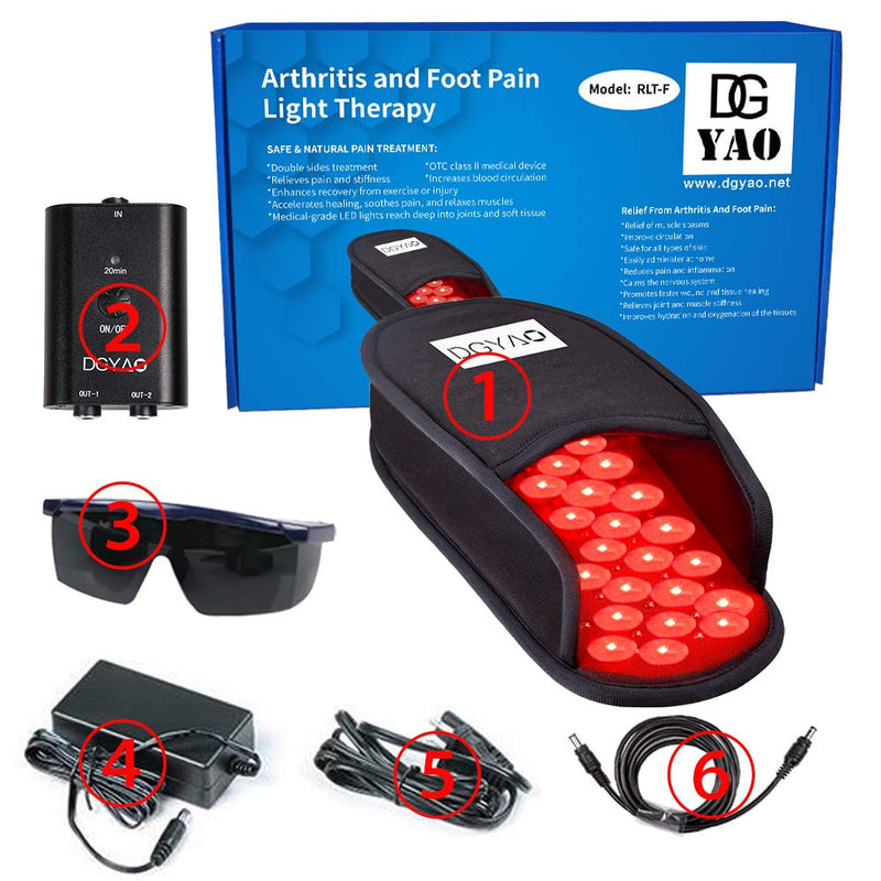 [Australia] - DGXINJUN Red Light Therapy Devices Near Infrared LED Pad 880 NM Foot Pain Relief Slipper for Feet Toes Instep One Pad Set 
