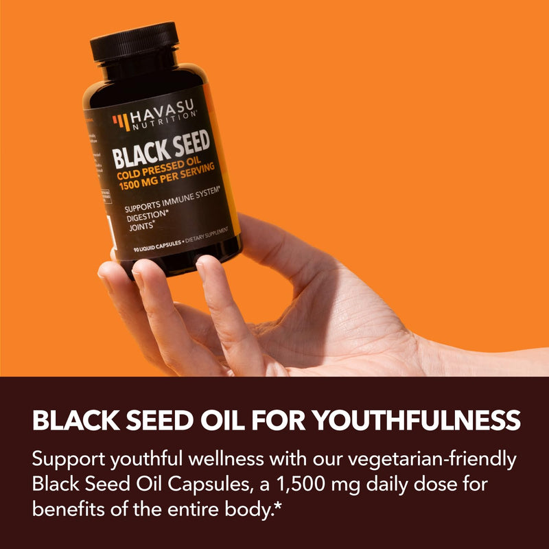 [Australia] - Black Seed Oil Nigella Sativa Cold-Pressed Capsules | 1500mg Black Cumin Seed Oil with Antioxidants for Immune Support and Joint and Digestive Health | 90 Vegetarian & Non-GMO Liquid Capsules Original Capsules 