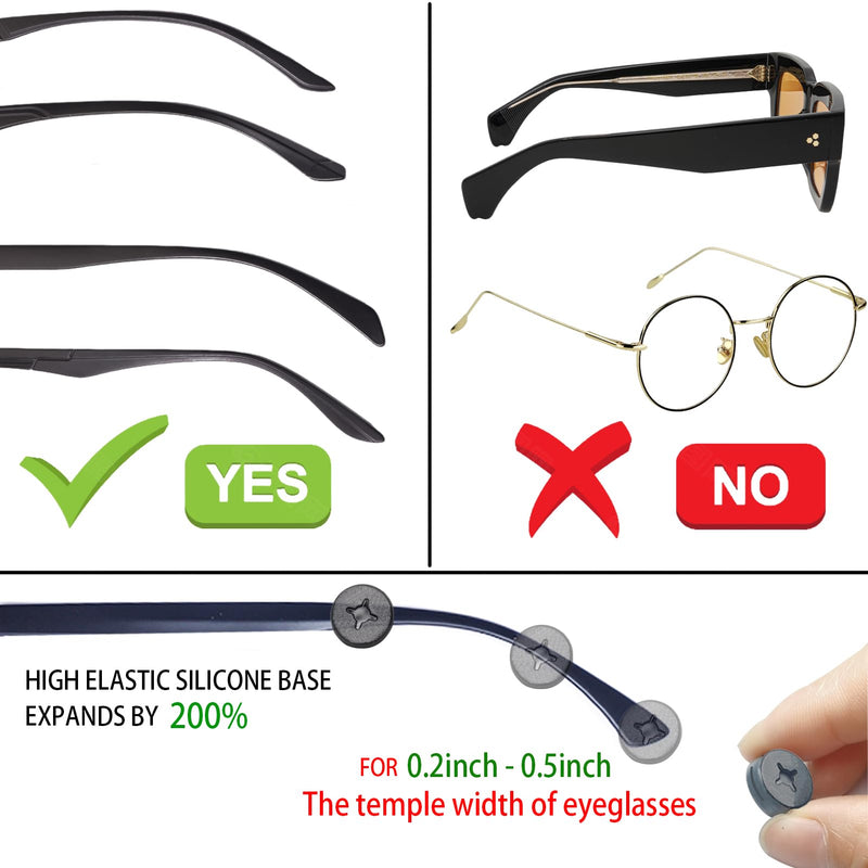 with Anti Slip Design Oxygen Tube Clips for Glasses - Nasal Cannula Ear Protector - Nose Cannula Hose Holder - Oxygen Holder Effectively avoiding discomfort Pain Caused by Oxygen Tubes on The Ears Black