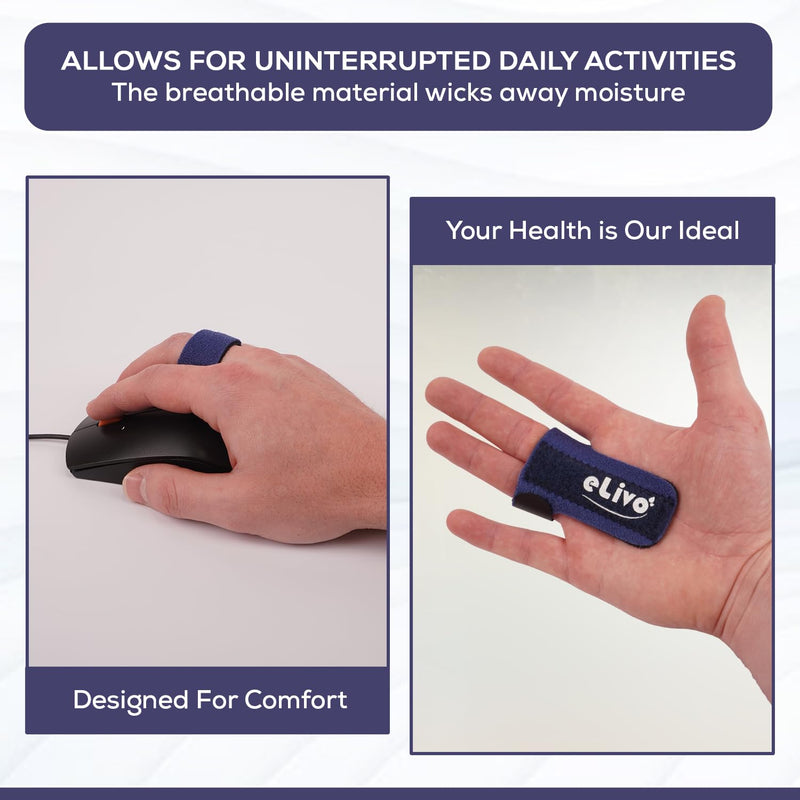 [Australia] - MedVance Elivo Finger Splint, Trigger Finger Support Brace for Thumb, Index, Middle, Ring, and Pinky Finger, One Size Fits All - 2 Pack 