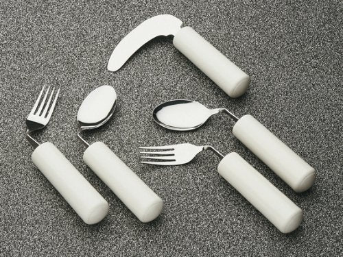 [Australia] - Homecraft Queens Angled Cutlery, Grip Knife with Rocker Knife Motion, Lightweight Ergonomic Adaptive Knife, Easy-to-Grip Handles for Limited or Weak Grasp, Grip Knife for Independent Eating Angled Knife 