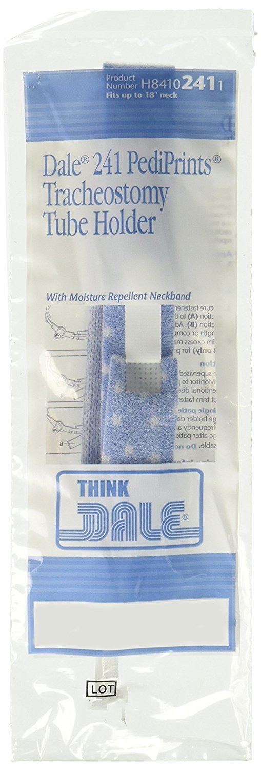 [Australia] - Dale Medical 241 Pediprints Tracheostomy Tube Holder 1" Wide Neckband, Fits Up to 18" Neck (Pack of 10) 