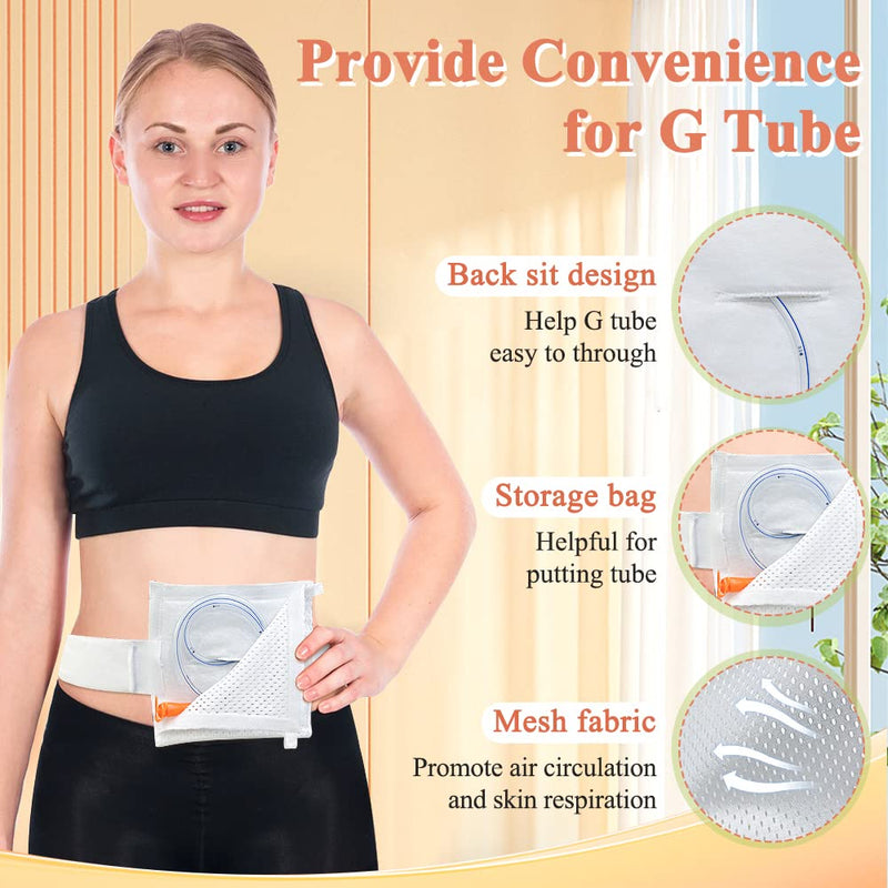 [Australia] - G Tube Belt Feeding Tube Holder Peritoneal Dialysis Pd Belts Feeding Tube Supplies Peg J Tube Cover Catheter Accessories Gastrostomy Medical Abdominal Pad for Men Women Mesh Breathable 