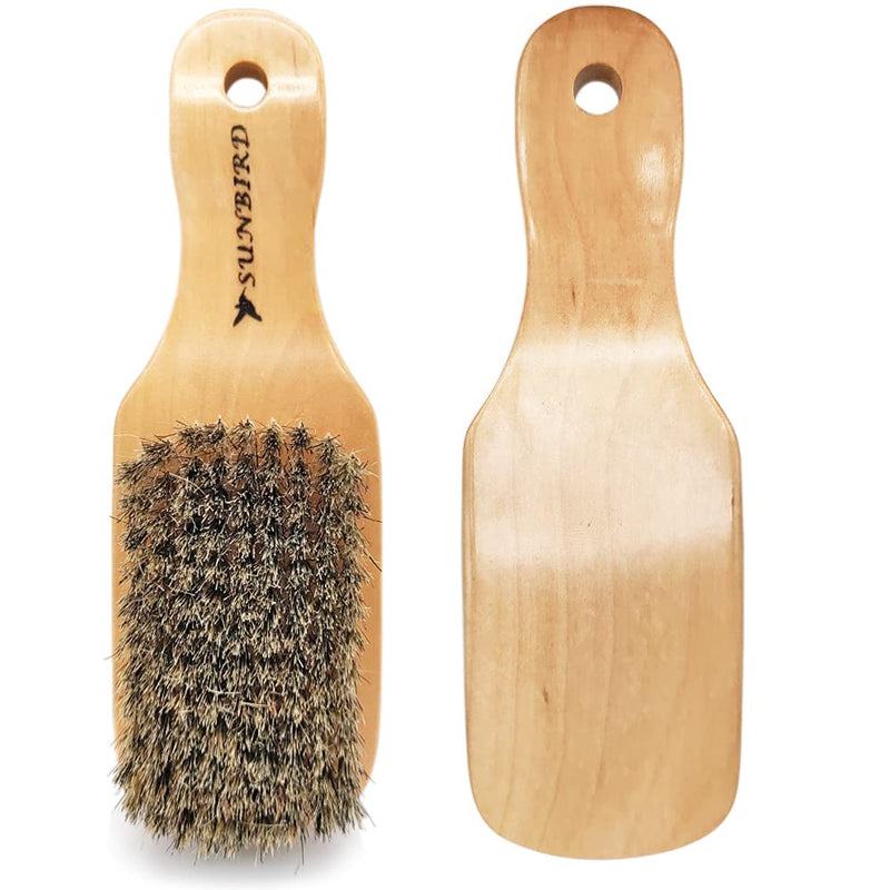 [Australia] - Beard Brush for Men with 100% Natural Bristles - Thick Facial Hair Styling Tool & Blow Dry Brush, Wooden Handle Grooming Kit for Daily Care, Detangling & Itch Relief | Mens Beard Care Gift Set 52A BRUSH 
