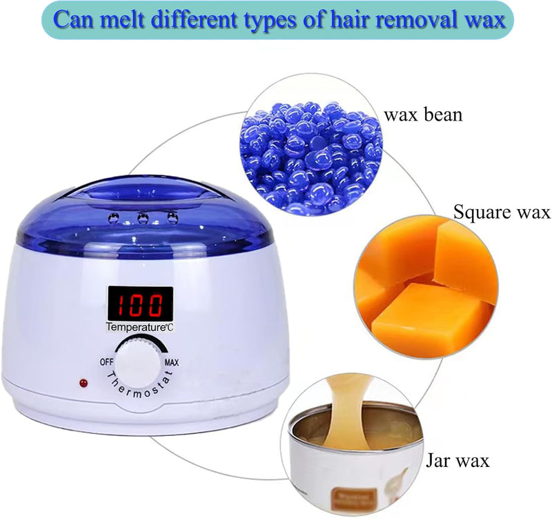 [Australia] - Waxing set wax professional, wax machine with 400g wax beads, 1 silicone bowl, 2 bottles of treatment oil for relaxed skin and effective hair removal through waxing wax warmer 1.35 kg (pack of 1) 