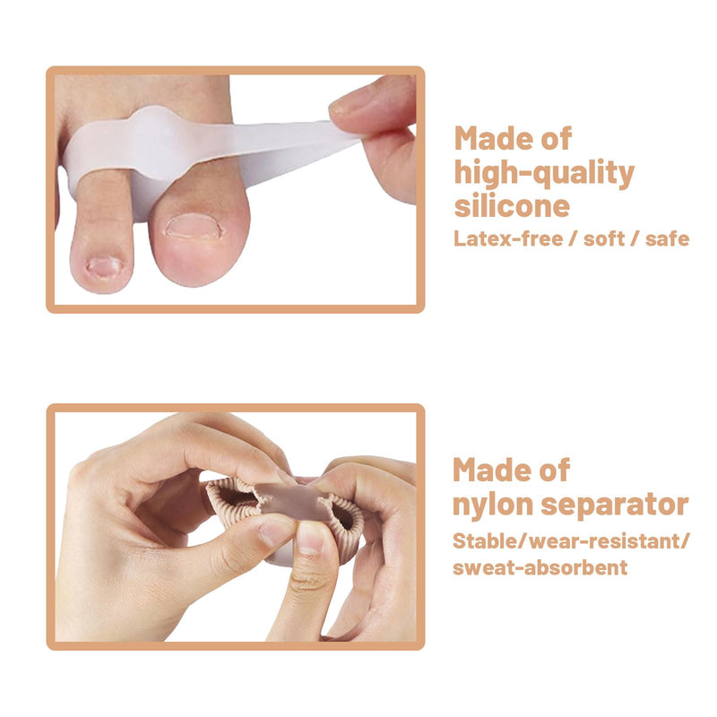 [Australia] - Mezrkuwr 2 Pack Bunion Separator Gel Bunion Corrector Soft Big Toe Spacers Toe Corrector Hammer Toe Straightener for Feet Women Men 