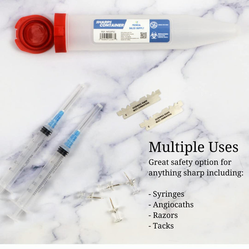 [Australia] - Portable First Aid Transportable Sharps Container with Locking Mechanism by Medical Sales Supply (Pack of 2) 