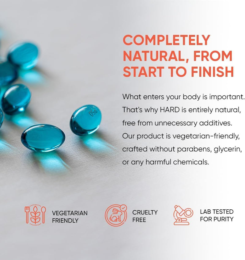Hard Supplement for Men - Black Maca & Ashwagandha Root - Natural Performance Support - Enhances Energy, Vitality, Hormonal Balance - 60 Capsules 60 Capsules/Pouch