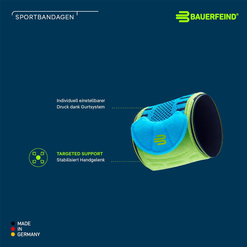 [Australia] - Bauerfeind wrist bandage “Wrist Strap”, 1 wrist bandage for sports such as fitness, weight training and crossfit – stabilizing & protective black L-XL 