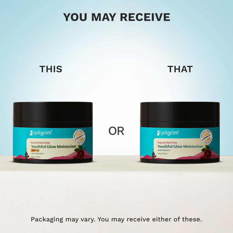 Pilgrim Red Vine Vitamin C Face Cream SPF 30 | with Rosehip Oil (PA+++) | Fights Wrinkle | Provides Long Lasting Sun Protection | 1.76 Oz (50gm)