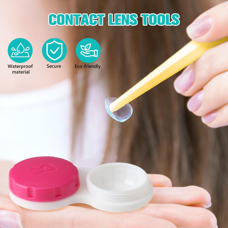 [Australia] - Contact lens case 6 pieces, contact lens remover set 2 pieces, leak-proof travel contact lens case set for home and travel, very easy to carry and can be easily stored in your pocket wallet 
