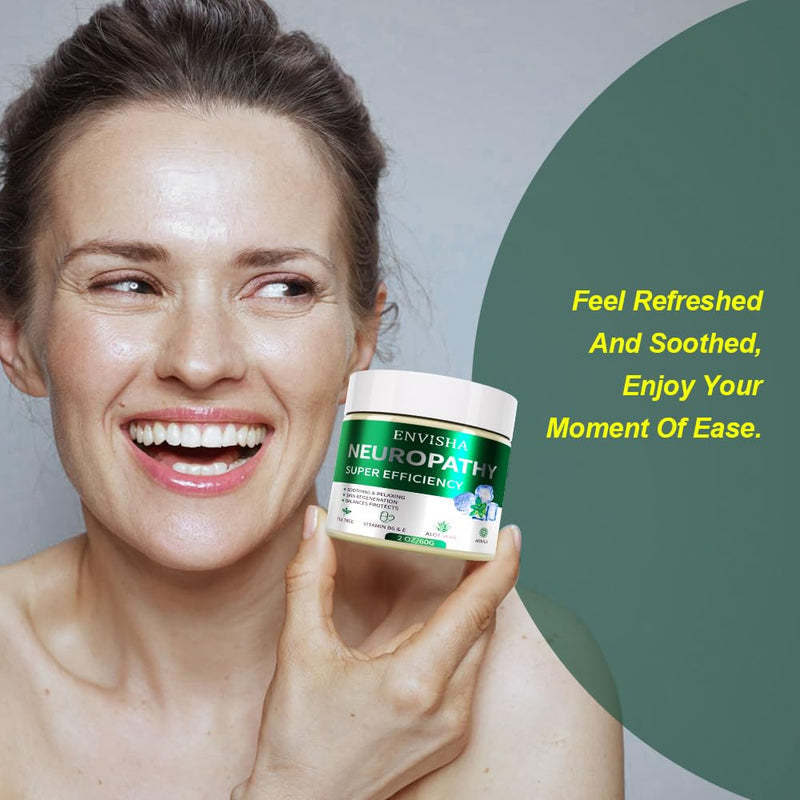 Neuropathy Cream with Menthol, Arnica, Aloe Vera, Emu, Vitamin B6, Extra Strength for Feet, Hands, Legs, 2oz
