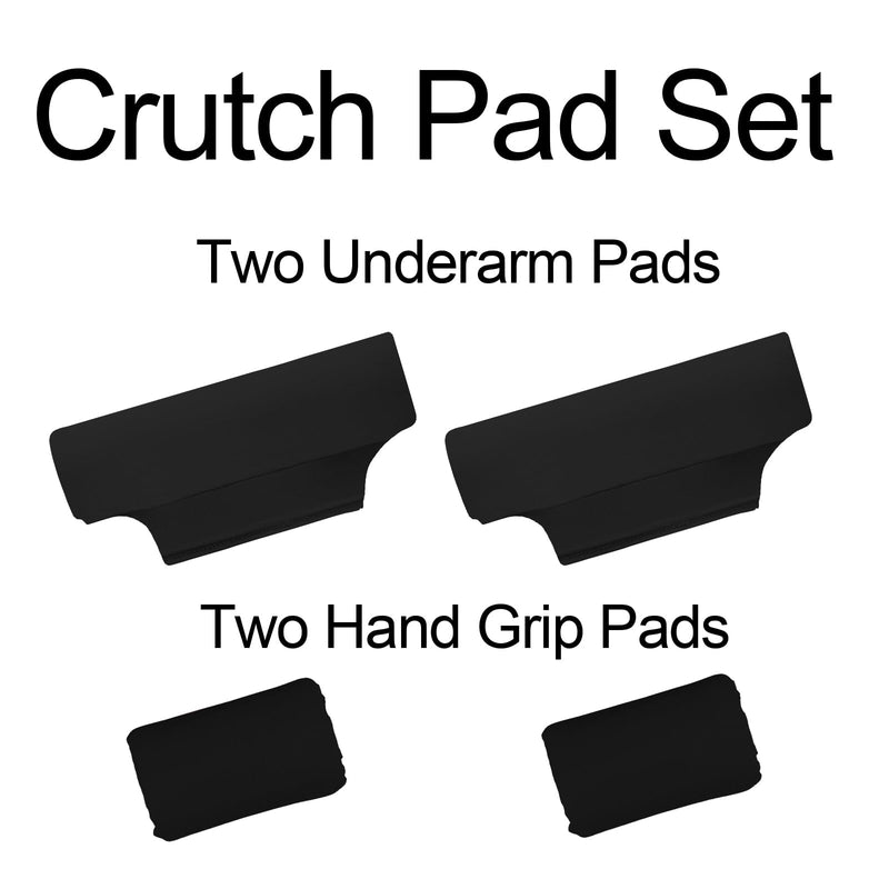 [Australia] - Underarm Crutch's Pad and Hand Grip Covers Universal Forearm Handle Padded Cushion Sets Accessories for Crutches (Black) Black 