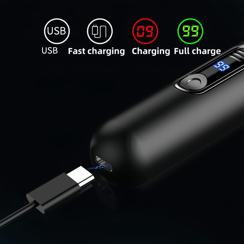 [Australia] - USB rechargeable nose hair trimmer, nose hair trimmer for men and women via USB rechargeable eyebrows, electric trimmer for beard, eyebrows and facial hair, double-edged 
