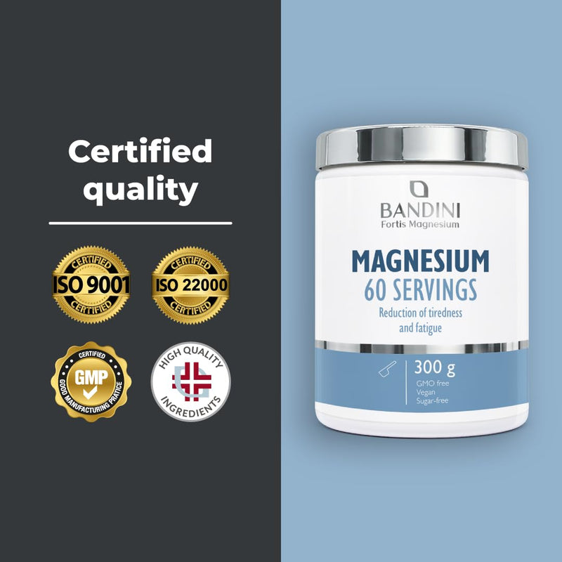 Bandini® Magnesium Powder 430mg - Pure Magnesium 60 Servings, Magnesium Carbonate Source of Magnesium Citrate, Intestinal Well-Being Supplement for Constipation, Anxiety, Stress, Memory (300g)