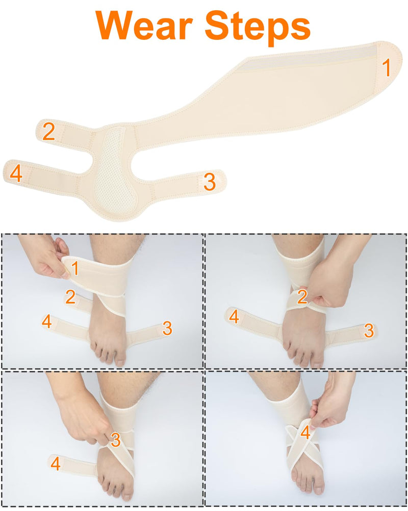 Drop Foot Brace - Adjustable AFO Ankle Brace for Walking & Stroke Recovery, Breathable Material for Ankle and Foot Support, Comfortable Design (Left, Beige) Left-Beige