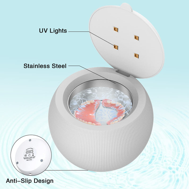 [Australia] - Ultrasonic Cleaner UV Ultrasonic Cleaning Device for Dentures, Aligners, Retainers, Whitening Trays, Night Dental Mouth Guard, Toothbrush Head, Ultrasonic Cleaning Box (200ML) 200ML 