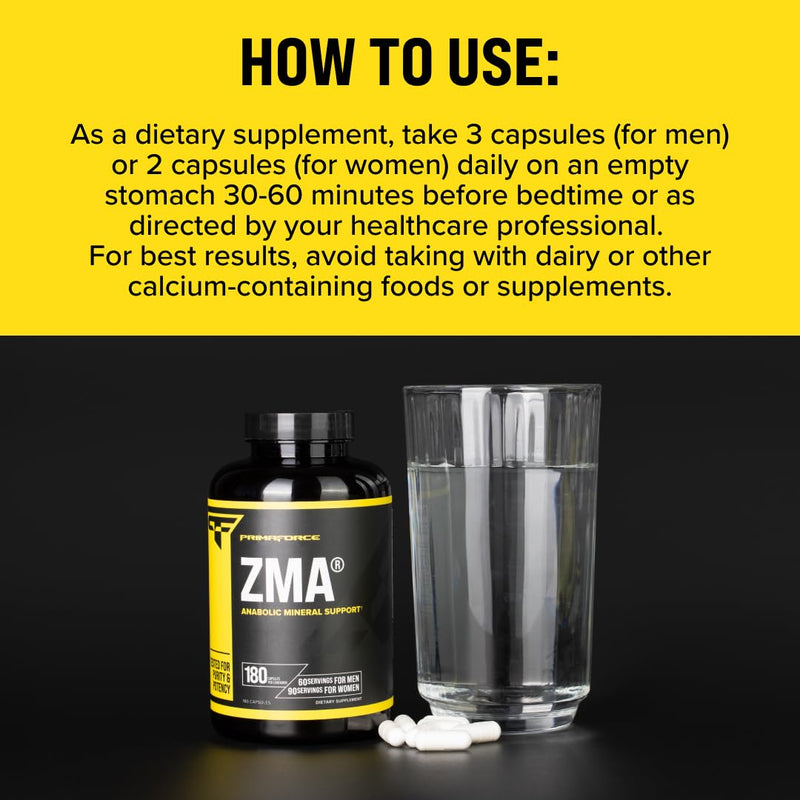 Primaforce ZMA Dietary Supplement, 180 Capsules (Pack of 2) 180 Count (Pack of 2)