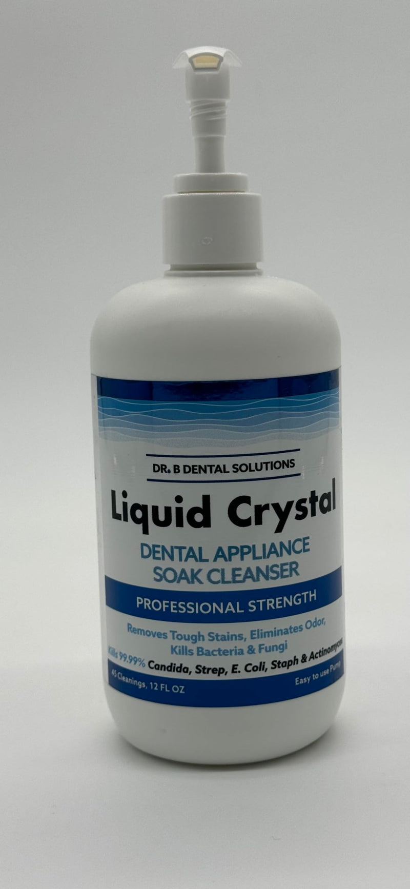 [Australia] - Dr. B Dental Solutions Liquid Crystal Soak Cleanser for Oral Appliances, Dentures, Night Guards, Aligners, & Other Devices 12 Fl Oz (Pack of 1) 
