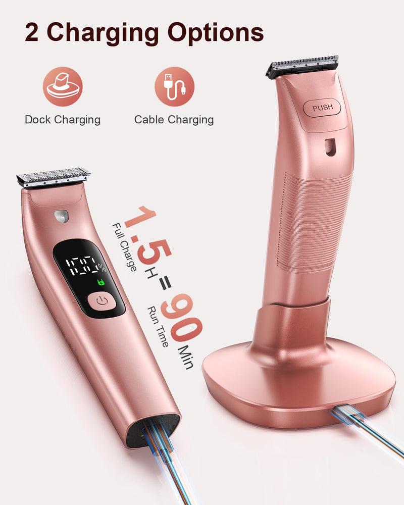 [Australia] - Electric Razors for Women, IPX6 Waterproof & Skin-Friendly Electric Shaver for Women, Rechargeable Women's Electric Razor with USB Charge Dock, Trimmer for Women for Legs, Body, Arm, Face 