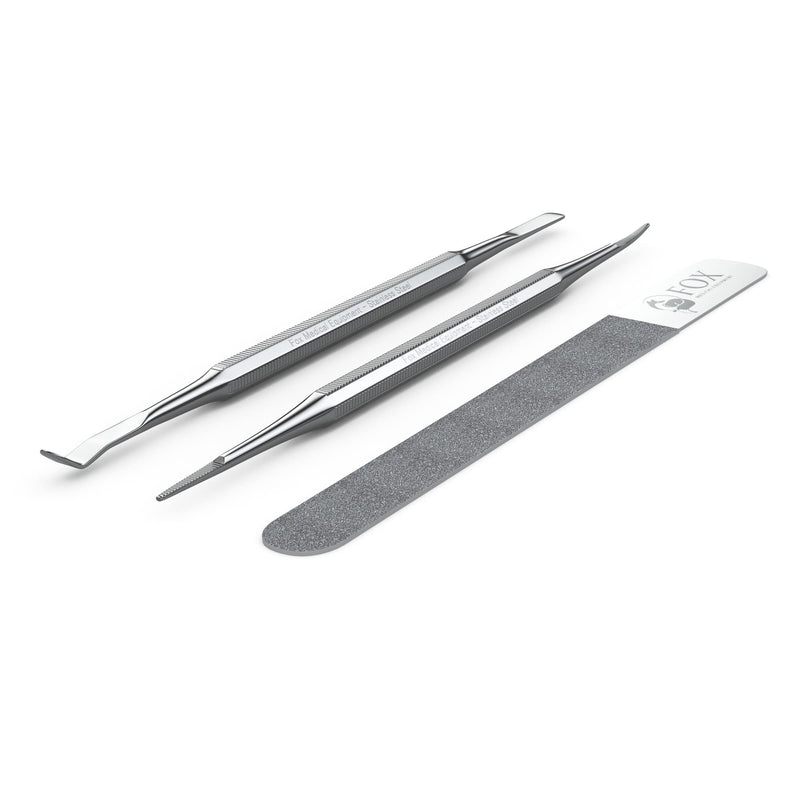 Fox Medical Equipment Ingrown Toenail Treatment Kit – Diamond File & Professional Toenail Lifter Tool – Surgical Stainless Steel Set for Pain-Free Relief, Precision Pedicure & Safe Nail Care