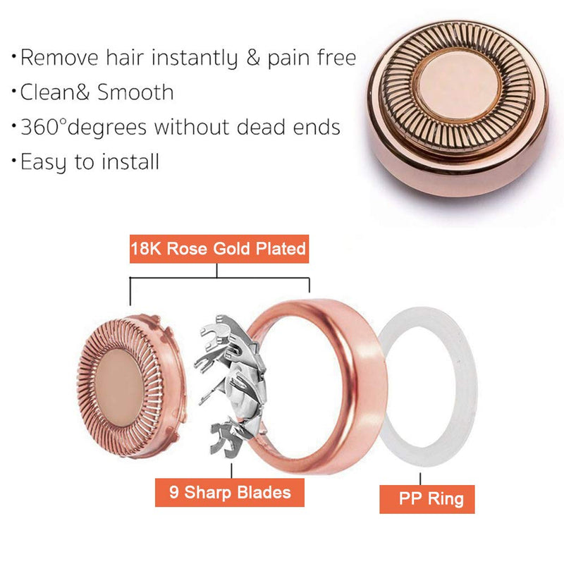 [Australia] - Facial Hair Remover Replacement Heads: Compatible with Finishing Touch Flawless Facial Hair Removal Tool for Women As Seen On TV 18K Gold-Plated Rose Gold (Generation 1 Single Halo) Generation 1 Single Halo 