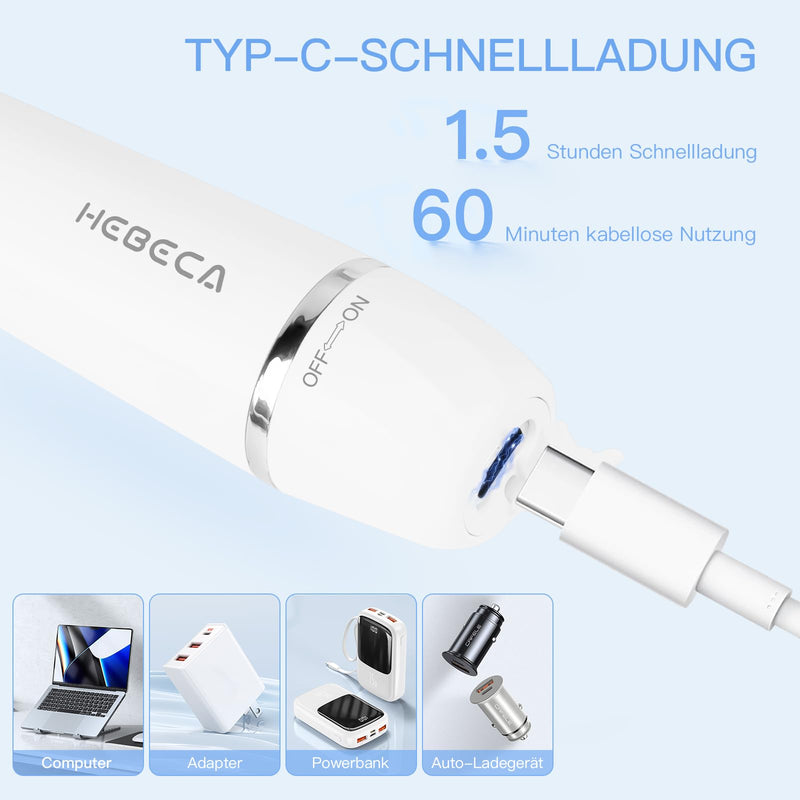 [Australia] - HEBECA Nose Hair Trimmer for Women 3-in-1 Electric Facial Hair Removal Rechargeable Eyebrow Razor Electric Portble Waterproof Facial Razor Razor 