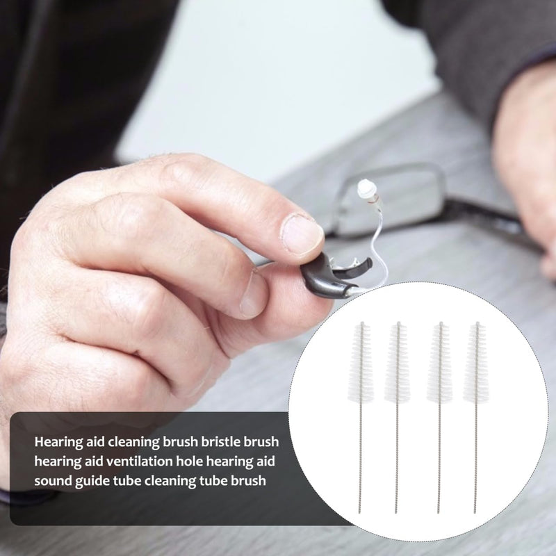 5 Pieces Nylon Cleaning Rod for Hearing Aids Cleaning Brush for Hearing Aids Ear Piece Cleaner Accessories Cleaning Set