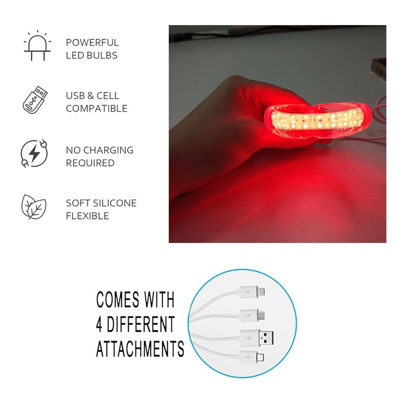 [Australia] - Red Light Therapy for Gums, Toothache Relief, 32 LED Periodontal Light, Bleeding Gums, Gum Health Red Light, with adapters for USB/C, iPhone, and Android 