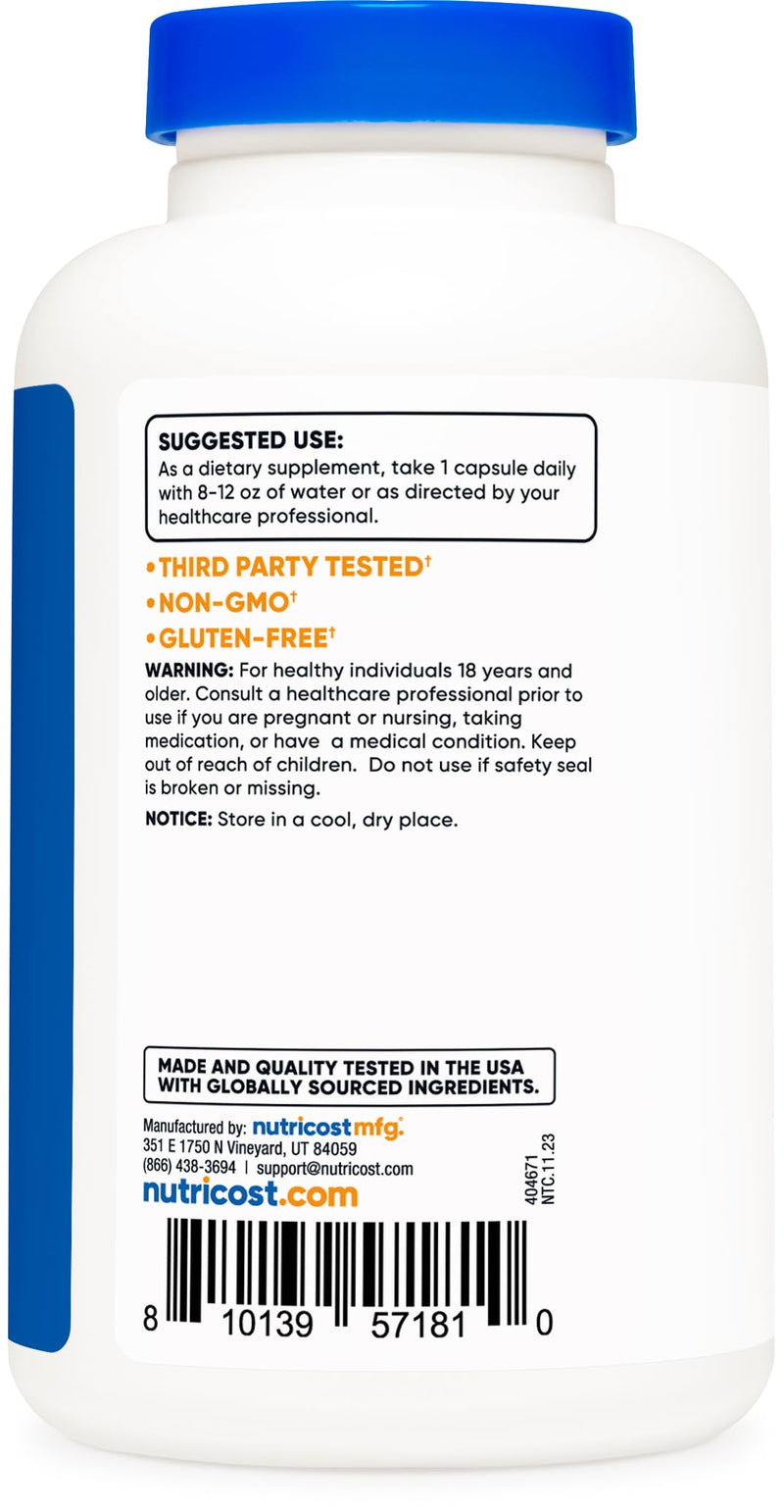 [Australia] - Nutricost Zinc Gluconate 240 Vegetarian Capsules (50mg) - Gluten Free and Non-GMO 240 Count (Pack of 1) 