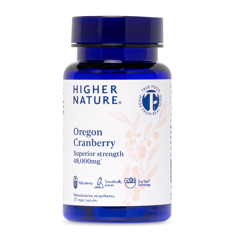 Higher Nature Oregon Cranberry Tablets - 48,000mg Superior Strength - UTI Support for Women & Men - True Food® Formula - High Strength Cranberry Concentrate 200x - Sugar Free - 30 Capsules 30 count (Pack of 1)