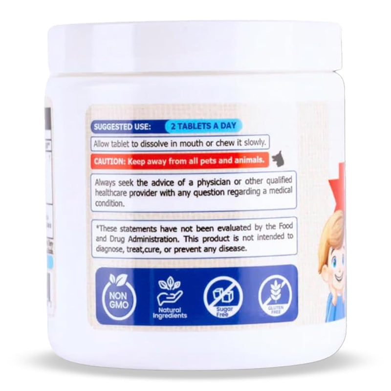 [Australia] - Kids Dental Chewables – Sugar-Free with Xylitol, Papain & Bromelain – 60 Tablets – Fights Cavities, Freshens Breath, Supports Gums & Enamel – Natural Cherry Flavor 1 