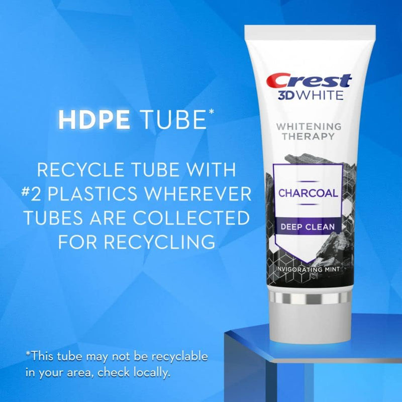 [Australia] - Crest 3D White Whitening Therapy Charcoal Deep Clean Fluoride Toothpaste, Invigorating Mint, 3.5 Ounce, Pack of 3 3.5 Ounce (Pack of 3) 