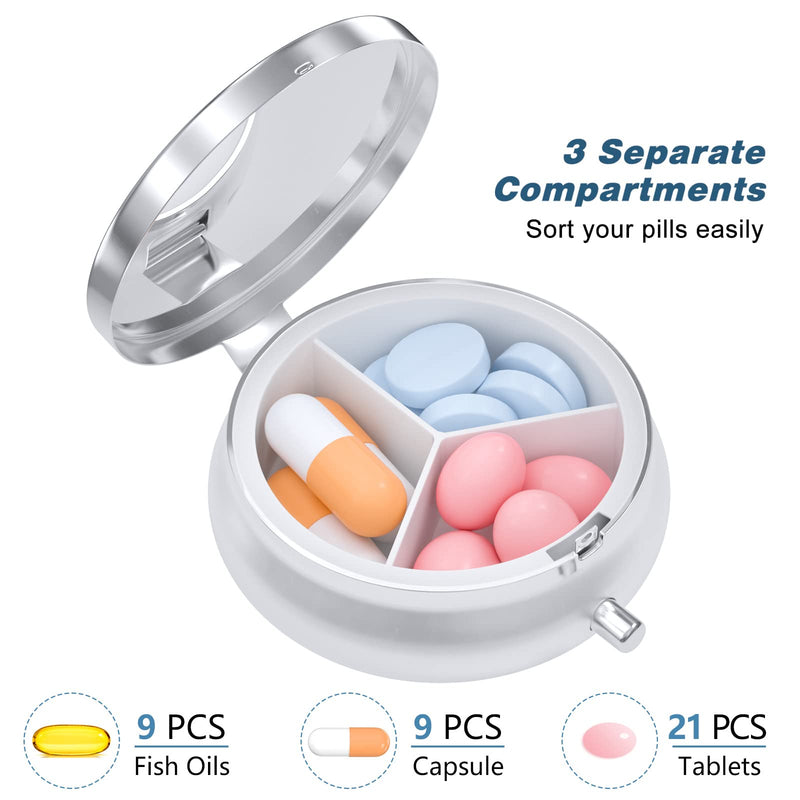 Aiawoxc Pill Case, Cute Travel Pill Box for Purse, Moisture Proof Small Medicine Holder, Portable Pocket Medicine Organizer Dispenser to Hold Vitamins, Cod Liver Oil, Supplements, Colorful Ink Marble