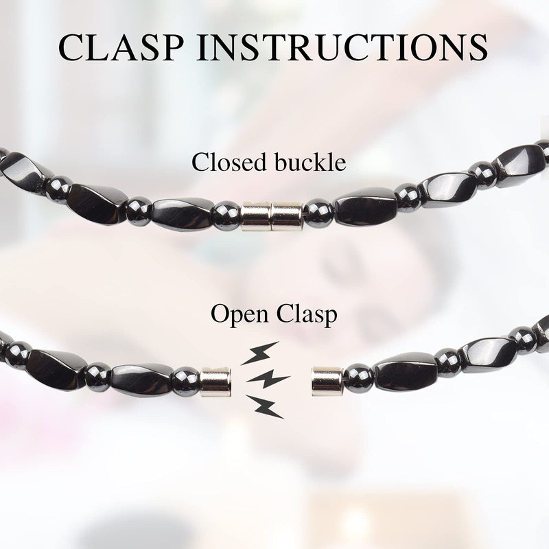 [Australia] - Hematite Necklace Unisex Black- Natural Magnetic Hematite Necklace Relieve Fatigue around Neck, Shoulder-17.6 inch (45cm) 17.6” (45cm) 