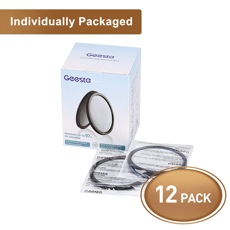 [Australia] - 12-Pack Premium Activated Charcoal Water Filter Disk for All Mr. Coffee Models 