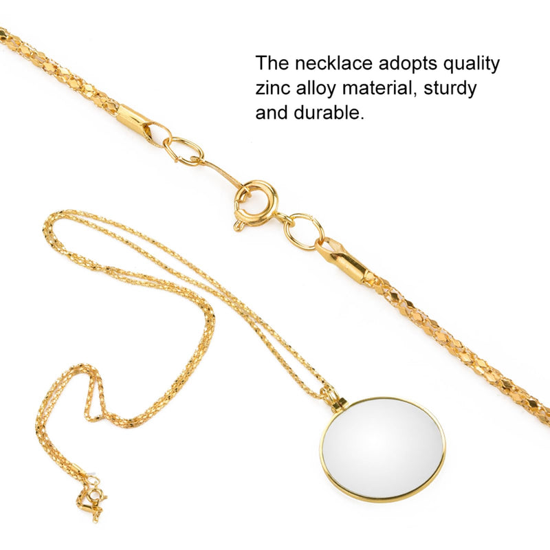 [Australia] - Monocle, Hanging Magnifying Glass, Portable 5X Magnifying Glass Monocle Lens with Hanging Necklace for Reading Crafts Handicrafts Jewelery Hobbies, Magnifying Glass Hanging on the Neck for Men and Women (Gold) 