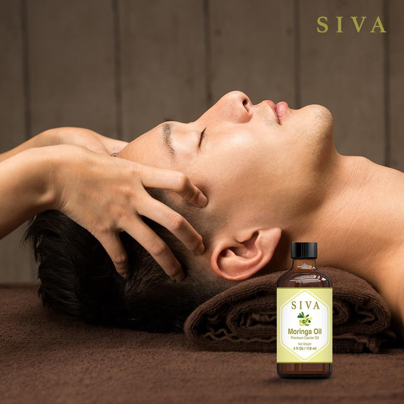 [Australia] - Siva Moringa Carrier Oil 4oz (118 ml) Premium Carrier Oil with Dropper for Skin Care, Hair Care, Scalp Massage & Body Massage 
